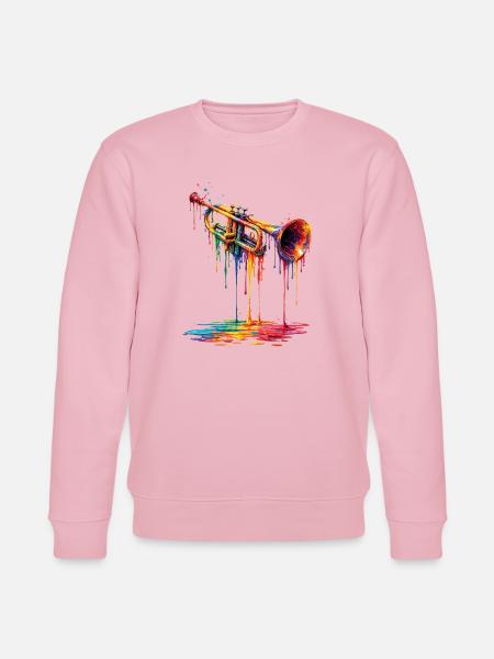 Trumpet with dripping paint - Stanley/Stella CHANGER Unisex Organic Sweatshirt - cotton pink