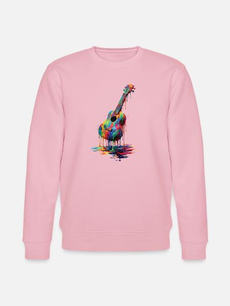 Ukulele med dryppende maling - Stanley/Stella økologisk unisex-sweatshirt CHANGER  - lys rosa