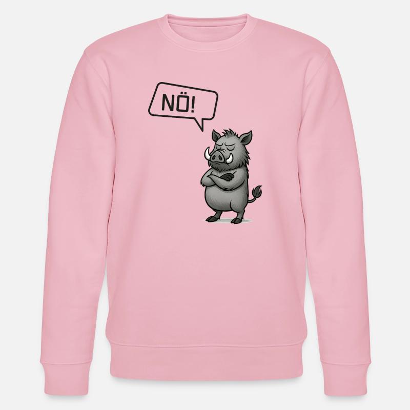Nö! Wildschwein – Bockiger Keiler Statement - Stanley/Stella Unisex Bio-Sweatshirt CHANGER  - Hellrosa