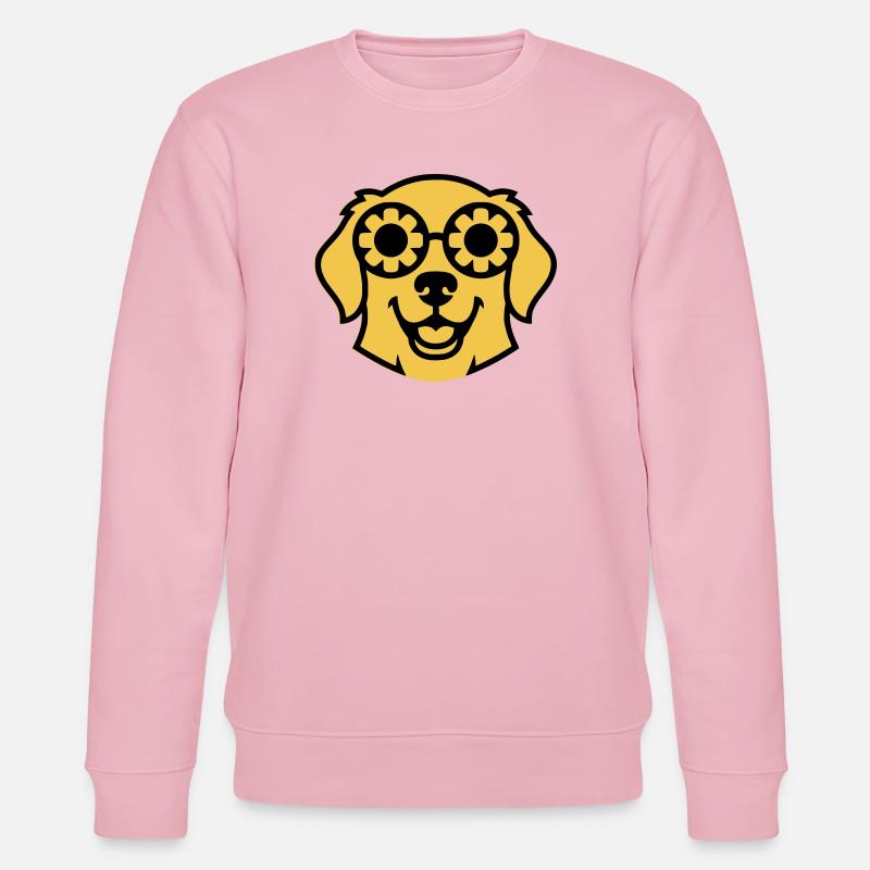 Labrador Blume Brille Peace Comic - Stanley/Stella Unisex Bio-Sweatshirt CHANGER  - Hellrosa
