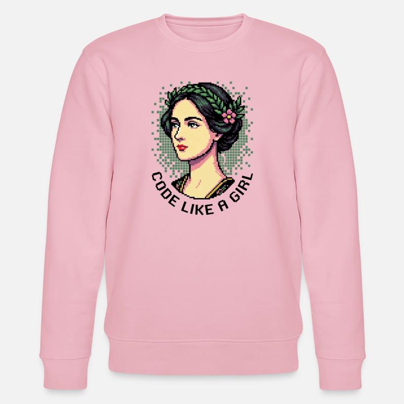 Ada Lovelace : Code comme une fille - Sweat bio CHANGER Stanley/Stella Unisexe - rose pâle