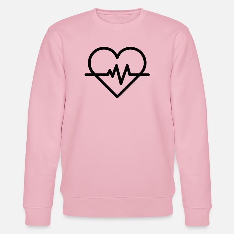 Herzfrequenz - Stanley/Stella Unisex Bio-Sweatshirt CHANGER  - Hellrosa