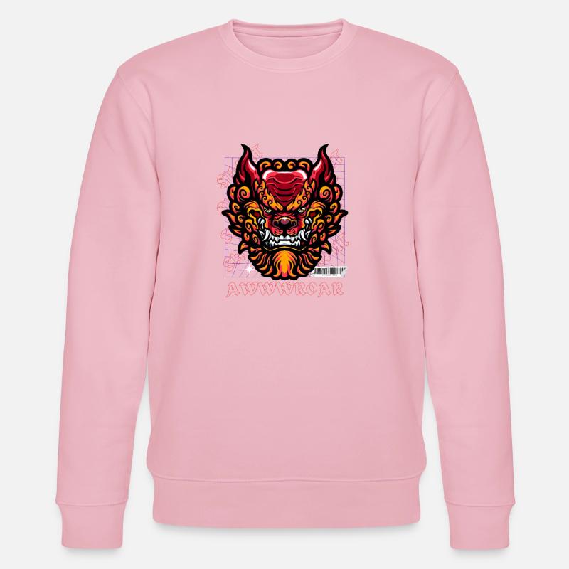 Neon-Drachen-Porträtfeuer - Stanley/Stella Unisex Bio-Sweatshirt CHANGER - Hellrosa