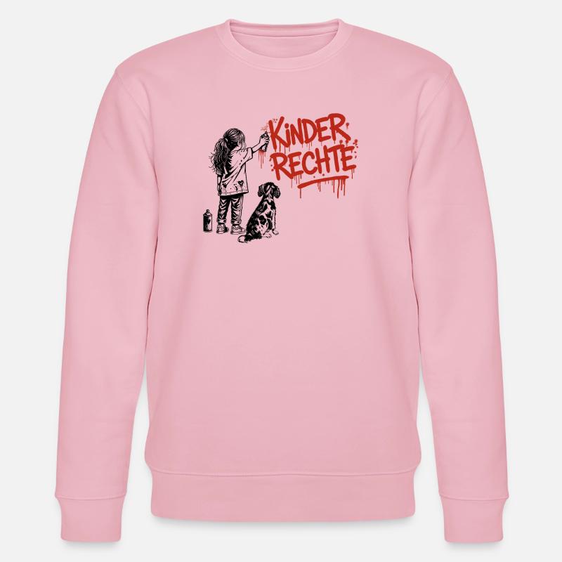 Kinderrechte Graffiti roter Schriftzug - Stanley/Stella Unisex Bio-Sweatshirt CHANGER  - Hellrosa