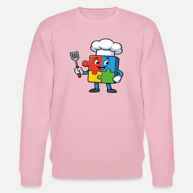 Puzzle Piece Chef Maskottchen - Stanley/Stella Unisex Bio-Sweatshirt CHANGER  - Hellrosa