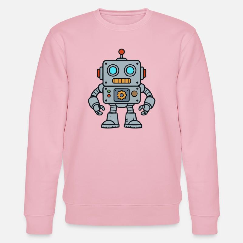 Retro Robot Pop Art - Stanley/Stella Unisex Bio-Sweatshirt CHANGER  - Hellrosa