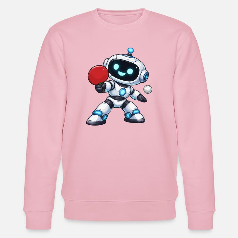 Roboter Tisch Tennis - Stanley/Stella Unisex Bio-Sweatshirt CHANGER  - Hellrosa
