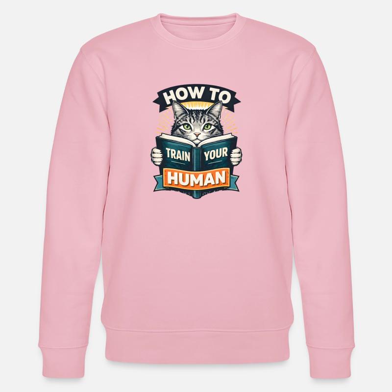 Cat training for humans how to train your huma - Stanley/Stella CHANGER Unisex Organic Sweatshirt - cotton pink