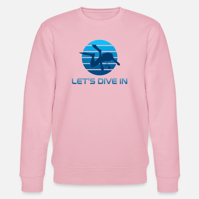 Silhouette de plongeur en rayures bleues - Sweat bio CHANGER Stanley/Stella Unisexe - rose pâle