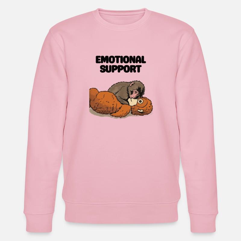 Emotional Support Baby Monkey Punch - Stanley/Stella Unisex Bio-Sweatshirt CHANGER  - Hellrosa