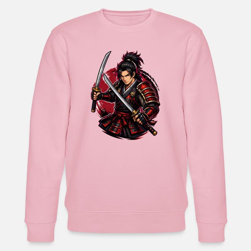 Combattant Samouraï dans Red Swirl - Sweat bio CHANGER Stanley/Stella Unisexe - rose pâle