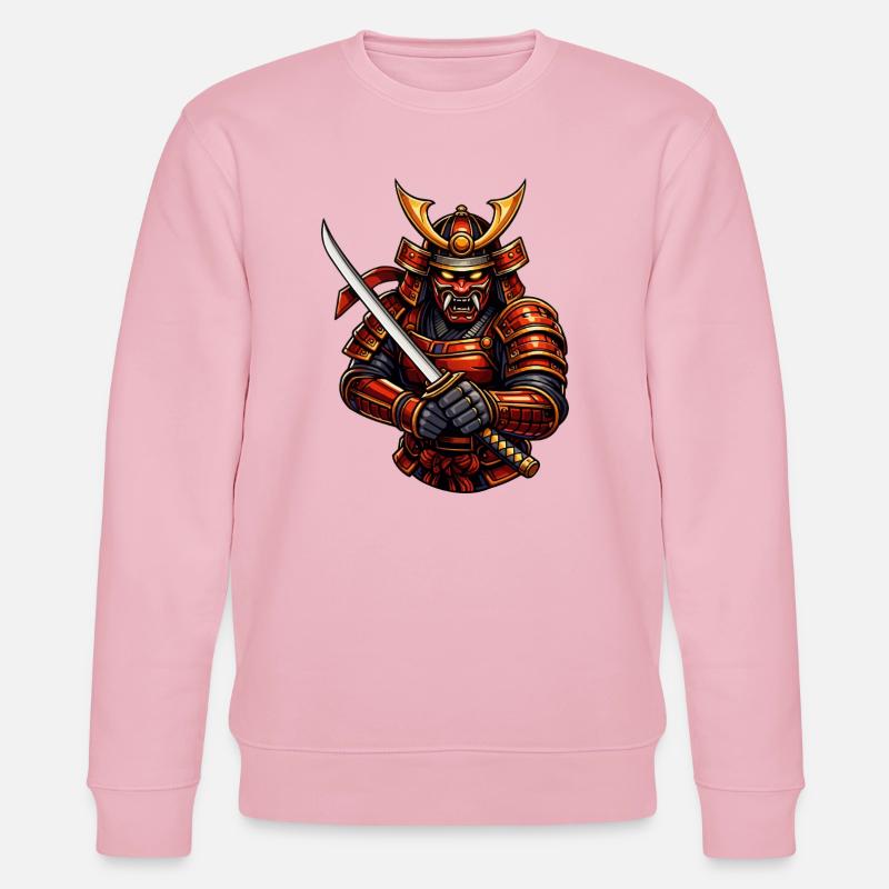 Martial Arts Samurai with Sword - Stanley/Stella CHANGER Unisex Organic Sweatshirt - cotton pink