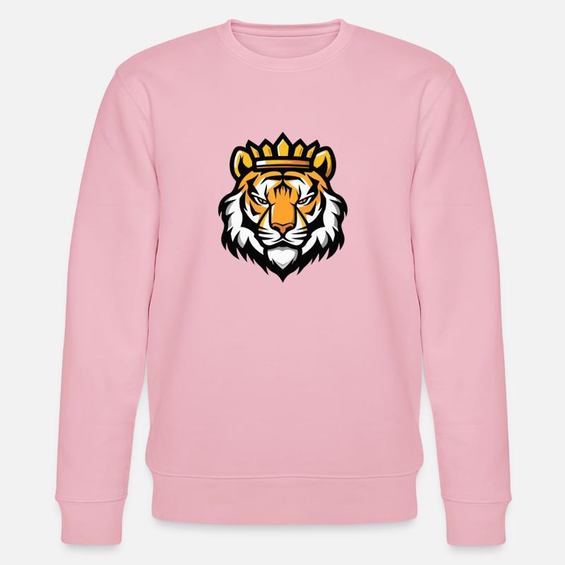 Tiger Kopf Krone - Stanley/Stella Unisex Bio-Sweatshirt CHANGER  - Hellrosa