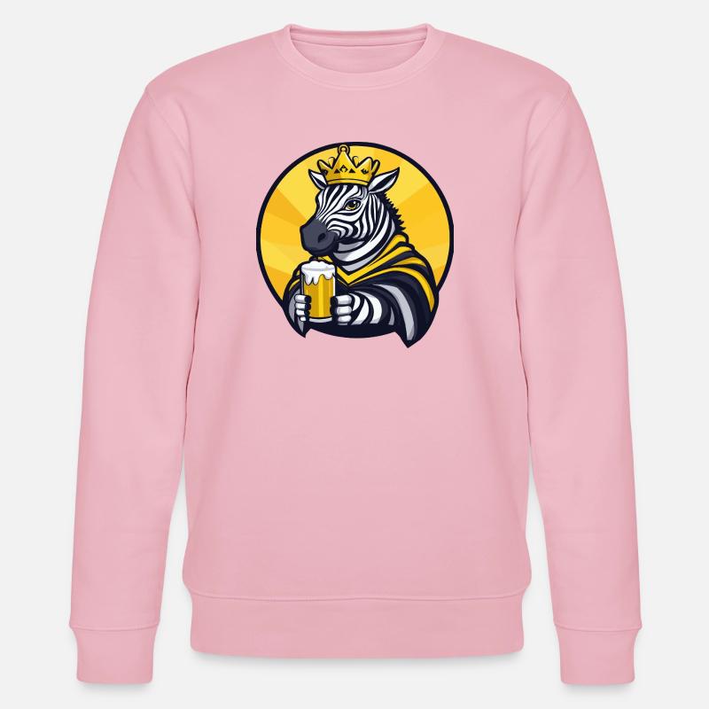 Zebra Bier Lustig - Stanley/Stella Unisex Bio-Sweatshirt CHANGER  - Hellrosa