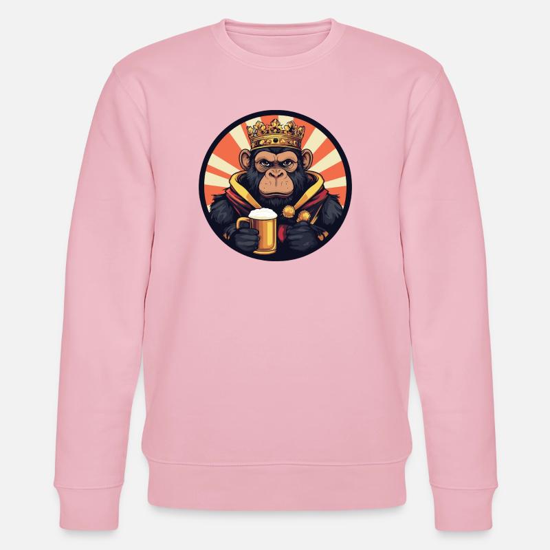 Affe Bier Lustig - Stanley/Stella Unisex Bio-Sweatshirt CHANGER  - Hellrosa