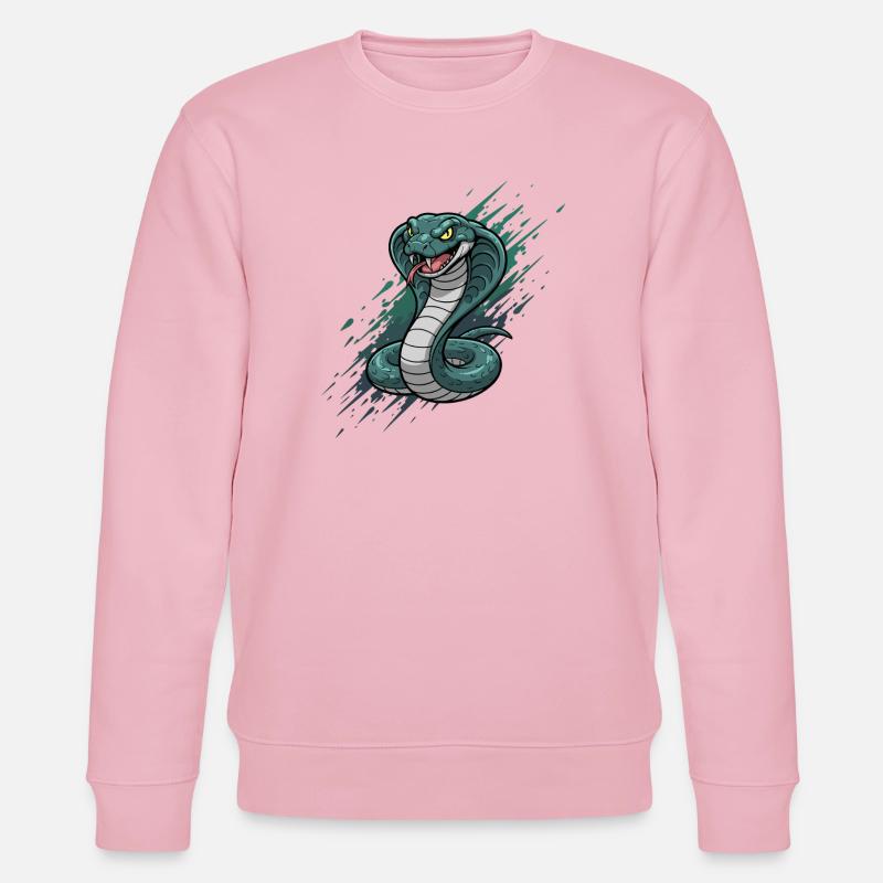 Cobra dans un motif d’impression d’attaque - Sweat bio CHANGER Stanley/Stella Unisexe - rose pâle