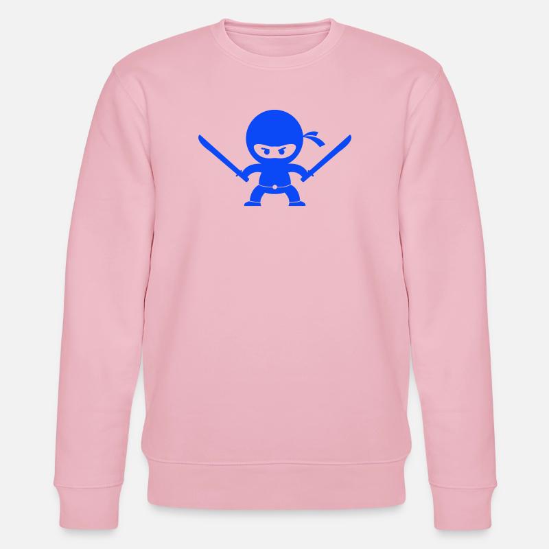 Blauer Ninja mit zwei Schwertern - Stanley/Stella Unisex Bio-Sweatshirt CHANGER  - Hellrosa