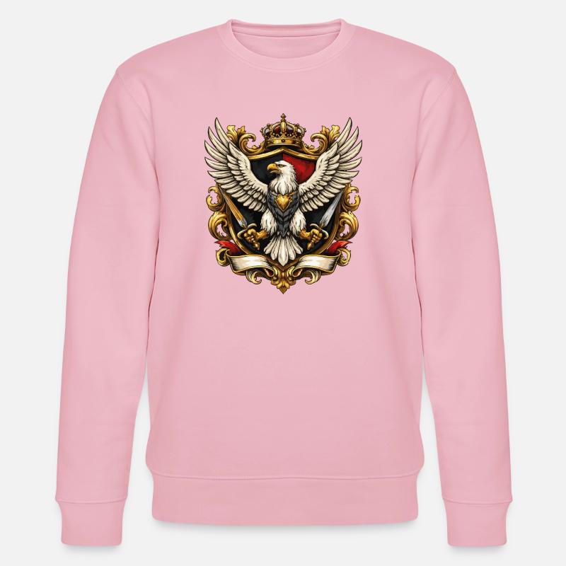 Aigle impérial avec couronne et épées - Sweat bio CHANGER Stanley/Stella Unisexe - rose pâle