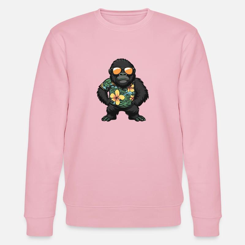 Gorilla Comic Vacation - Felpa ecologica unisex CHANGER di Stanley/Stella - rosa chiaro