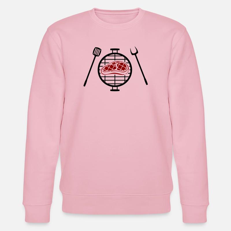 Rotes Steakmuster Print - Stanley/Stella Unisex Bio-Sweatshirt CHANGER  - Hellrosa