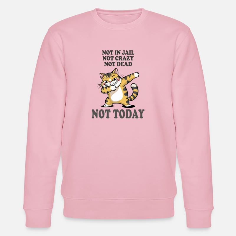 Nicht heute lustige Katze Sarkasmus Design - Stanley/Stella Unisex Bio-Sweatshirt CHANGER  - Hellrosa