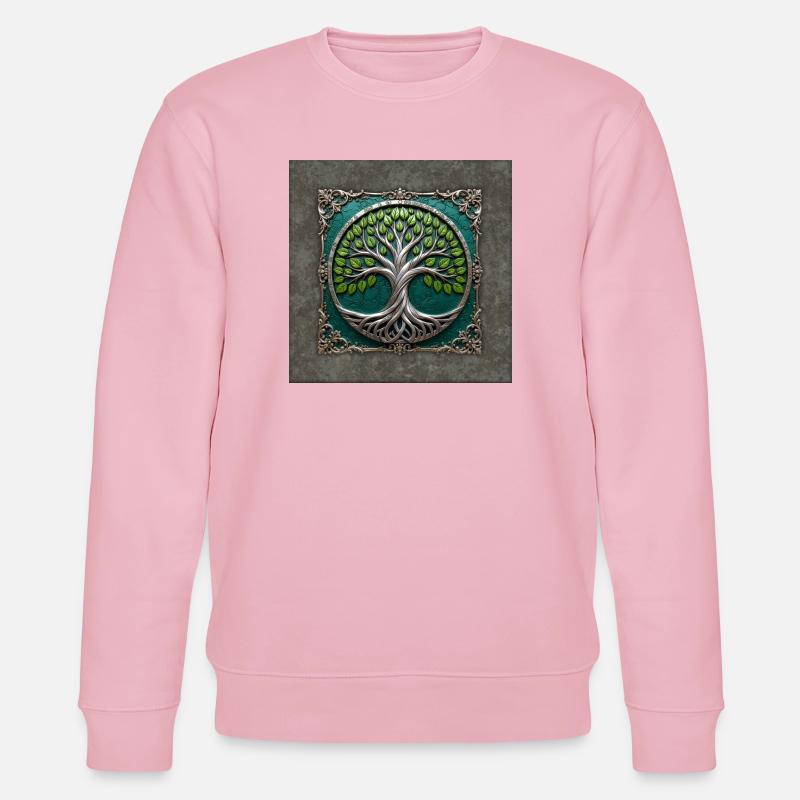 Arbre de Vie Circulaire d’Argent - Sweat bio CHANGER Stanley/Stella Unisexe - rose pâle