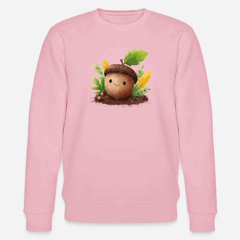 Herbstlicher Eichelfreund Niedlich - Stanley/Stella Unisex Bio-Sweatshirt CHANGER - Hellrosa