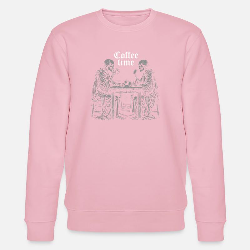 Kaffeezeit mit Skeletten - Stanley/Stella Unisex Bio-Sweatshirt CHANGER  - Hellrosa