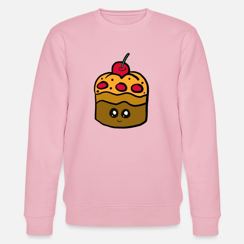 Kawaii Kuchen mit Kirsche Maffin - Stanley/Stella Unisex Bio-Sweatshirt CHANGER  - Hellrosa