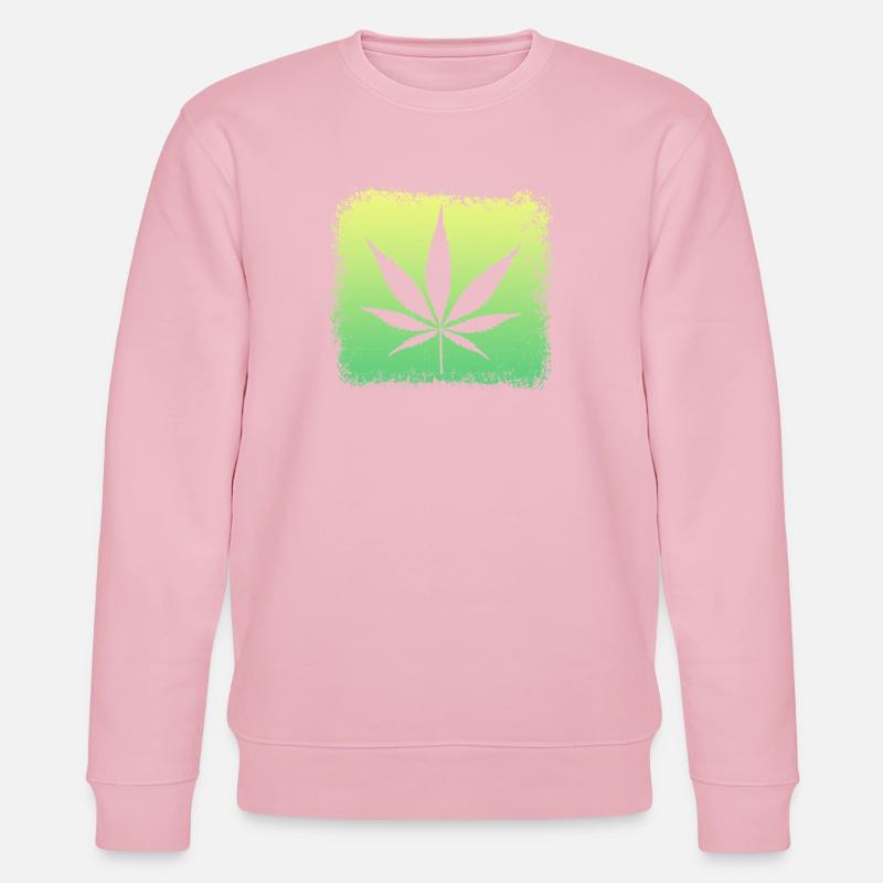 Cannabisblatt  Weed Kiffen - Stanley/Stella Unisex Bio-Sweatshirt CHANGER  - Hellrosa