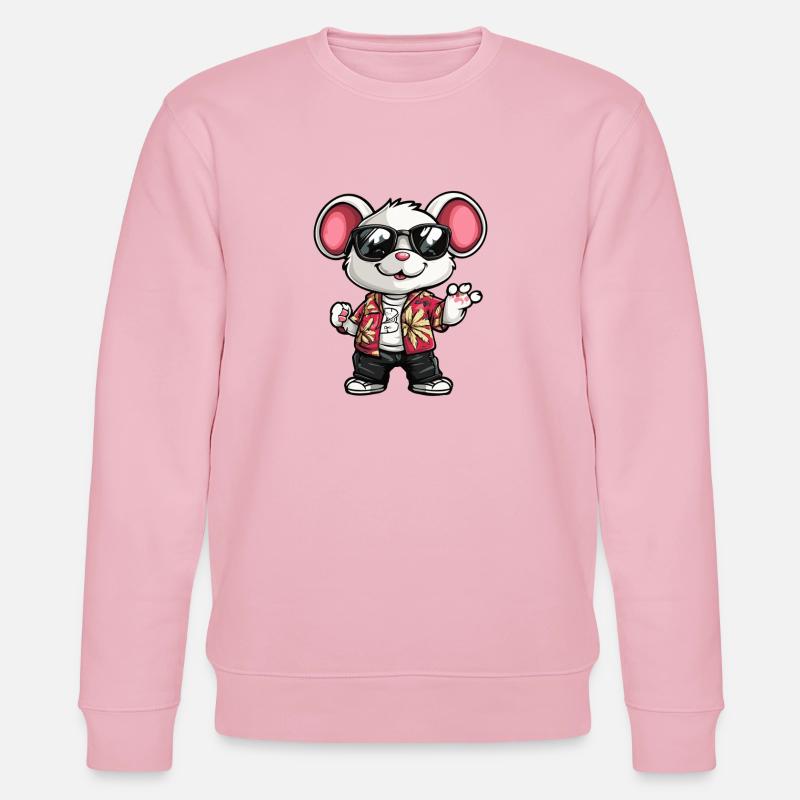 Maus Comic Urlaub - Stanley/Stella Unisex Bio-Sweatshirt CHANGER  - Hellrosa