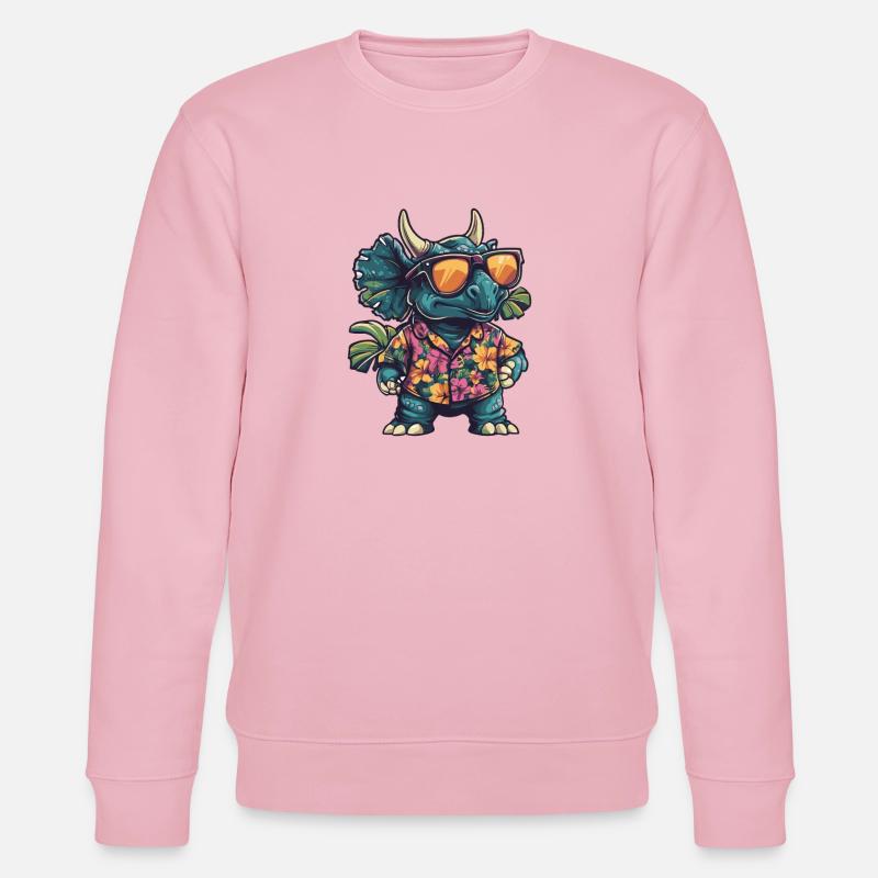 Dinosaurier triceratops Comic Urlaub - Stanley/Stella Unisex Bio-Sweatshirt CHANGER  - Hellrosa