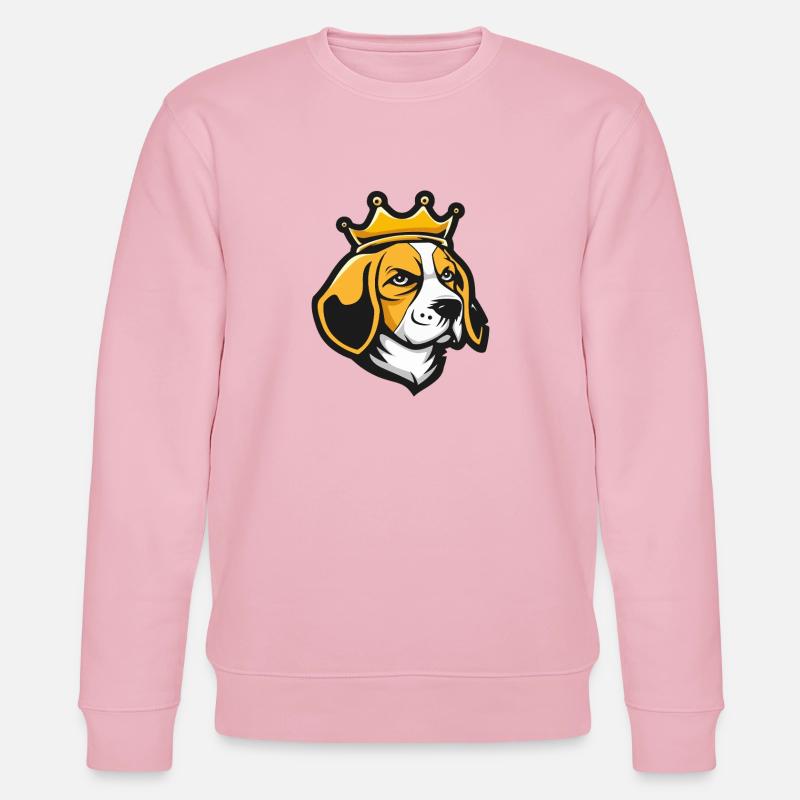 Beagle Hund Krone - Stanley/Stella Unisex Bio-Sweatshirt CHANGER  - Hellrosa