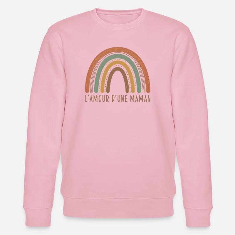 Arc-en-ciel Amour d'une Maman - Sweat bio CHANGER Stanley/Stella Unisexe - rose pâle