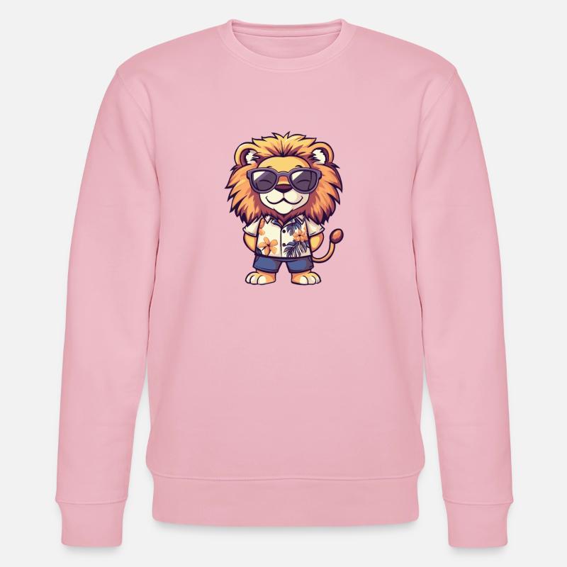 Löwe Comic Urlaub - Stanley/Stella Unisex Bio-Sweatshirt CHANGER  - Hellrosa