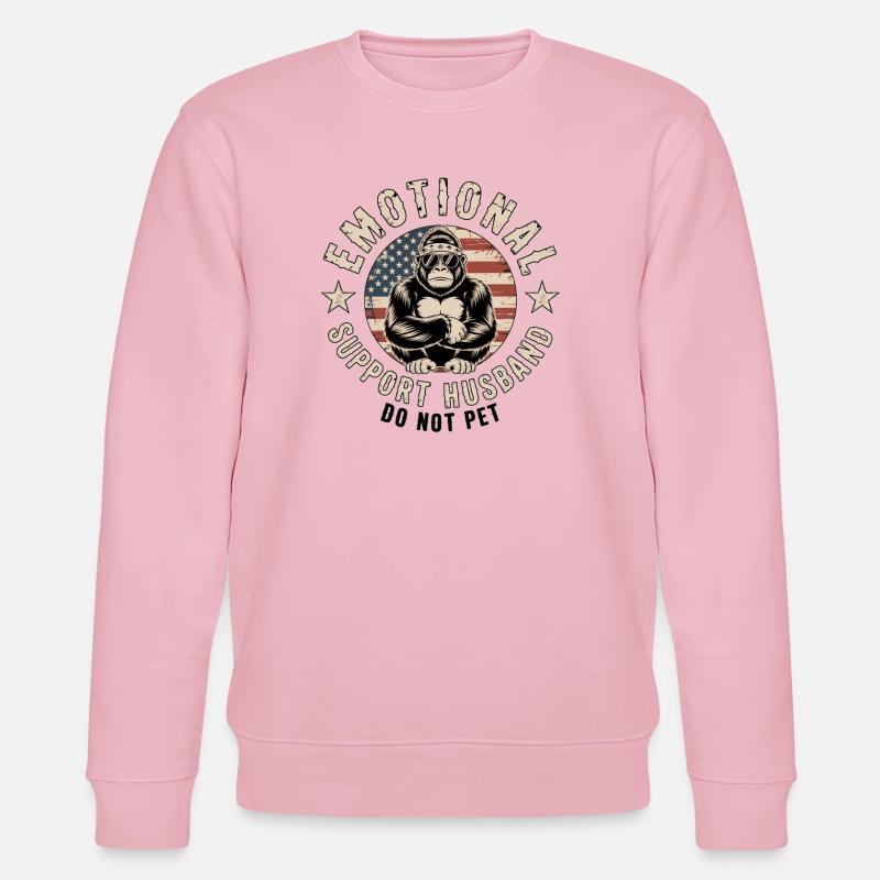 Emotionale Unterstützung Ehemann Affe - Stanley/Stella Unisex Bio-Sweatshirt CHANGER  - Hellrosa