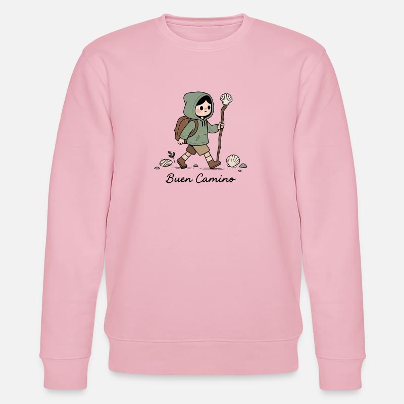 Pèlerin sur le chemin de Compostelle - Sweat bio CHANGER Stanley/Stella Unisexe - rose pâle