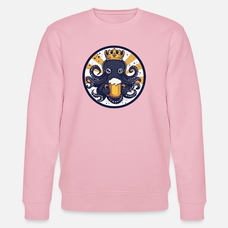 Bière pieuvre, drôle - Sweat bio CHANGER Stanley/Stella Unisexe - rose pâle