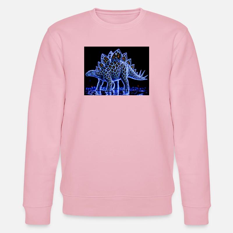 Neon-Stegosaurus-Leuchtmuster - Stanley/Stella Unisex Bio-Sweatshirt CHANGER  - Hellrosa