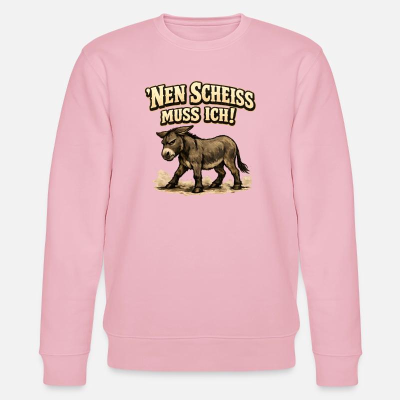 Nen Scheiss Muss Ich Esel - Stanley/Stella Unisex Bio-Sweatshirt CHANGER  - Hellrosa