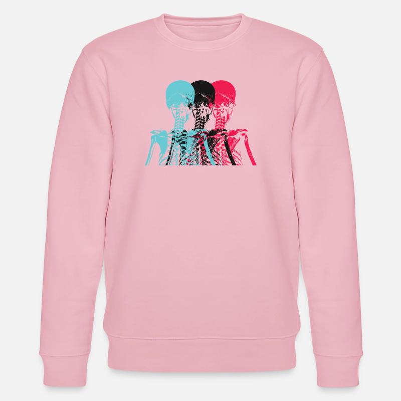 Pop Art Skeleton Neon Retro Design - Stanley/Stella Unisex Bio-Sweatshirt CHANGER  - Hellrosa