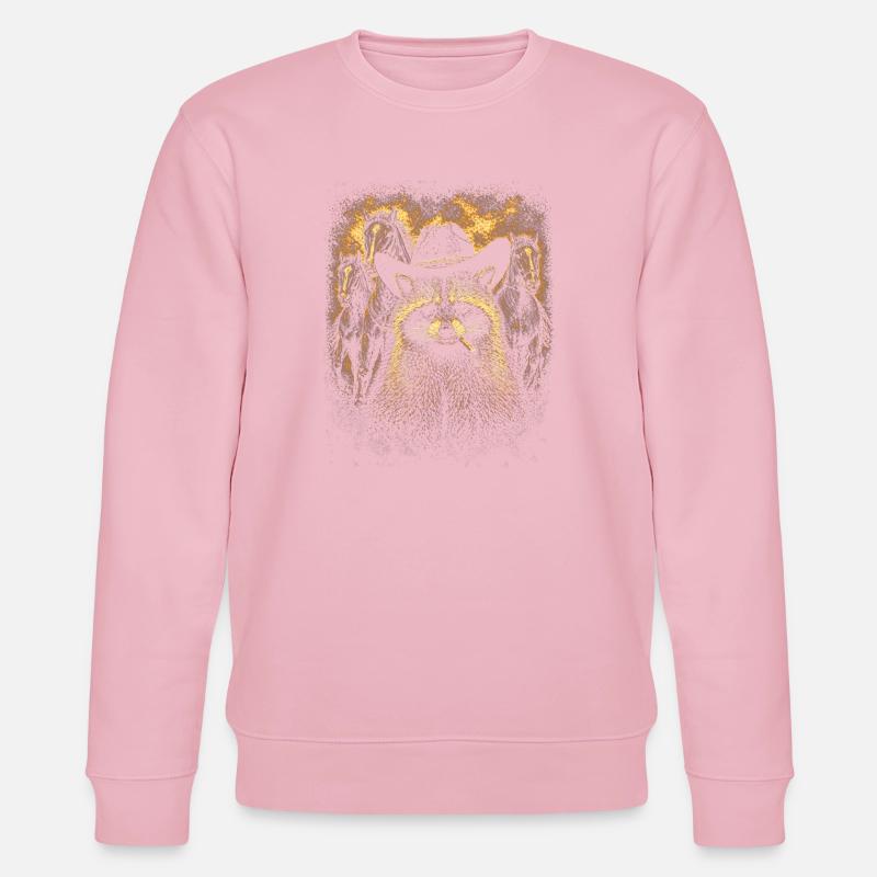 Waschbär im Westernhut - Stanley/Stella Unisex Bio-Sweatshirt CHANGER  - Hellrosa