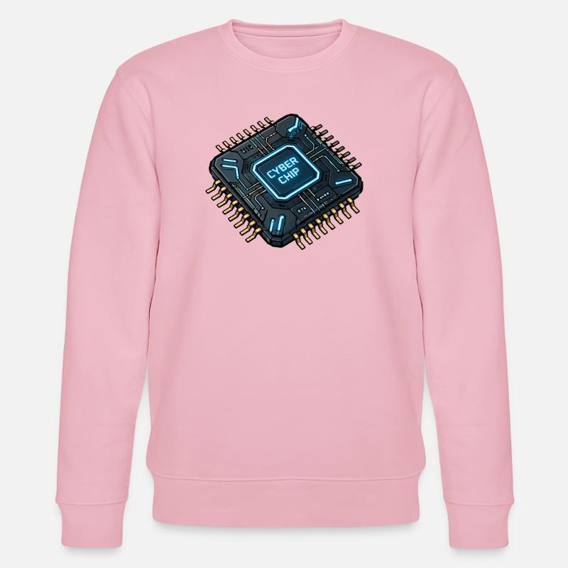 Cyberchip Neon Circuit - Stanley/Stella Unisex Bio-Sweatshirt CHANGER  - Hellrosa