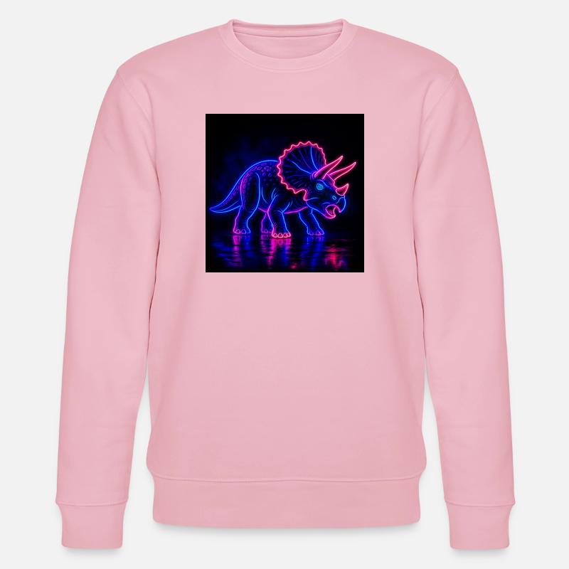 Neon Triceratops Neon Light - Stanley/Stella Unisex Bio-Sweatshirt CHANGER - Hellrosa