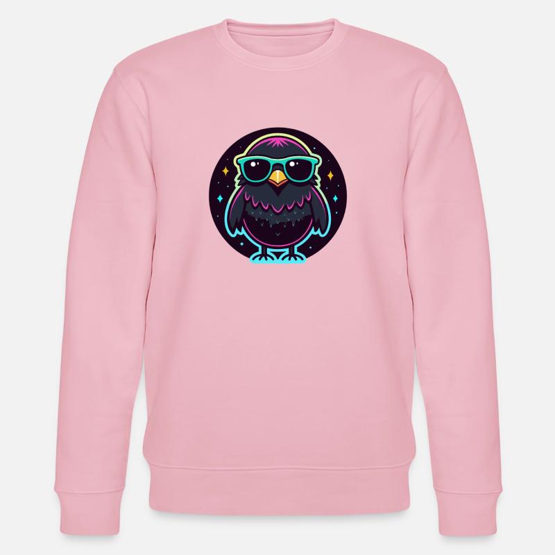 Neonschwarze Eule – auffällige Brille - Stanley/Stella Unisex Bio-Sweatshirt CHANGER  - Hellrosa