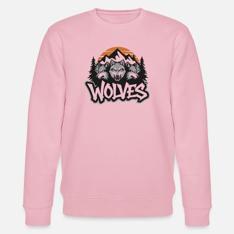 Three Wolves  - Stanley/Stella CHANGER Unisex Organic Sweatshirt - cotton pink