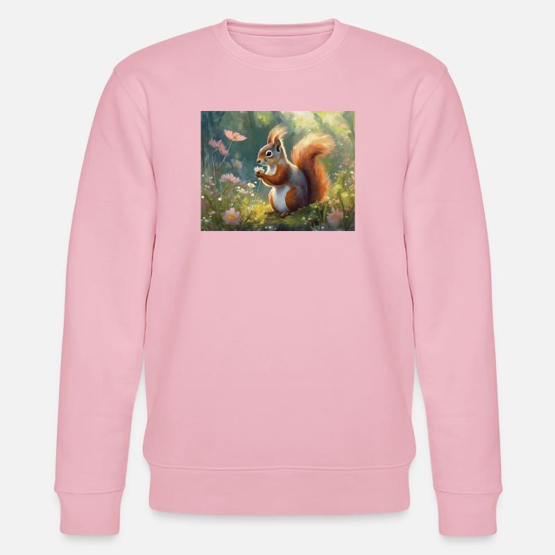 Écureuils dans le jardin fleuri - Sweat bio CHANGER Stanley/Stella Unisexe - rose pâle