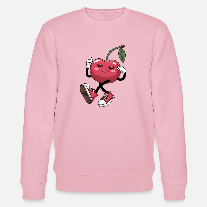 Dancing cherry with sneakers cheerful - Stanley/Stella CHANGER Unisex Organic Sweatshirt - cotton pink