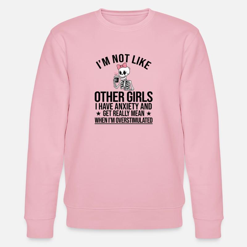 Skelett-Kaffee-Mädchen - Stanley/Stella Unisex Bio-Sweatshirt CHANGER  - Hellrosa