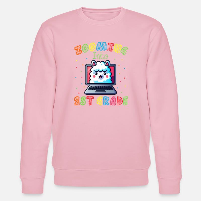 Regenbogenlama auf der Leinwand - Stanley/Stella Unisex Bio-Sweatshirt CHANGER  - Hellrosa
